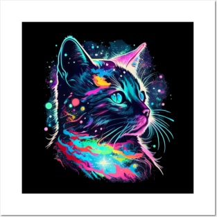 Rainbow Cosmic Cat Posters and Art